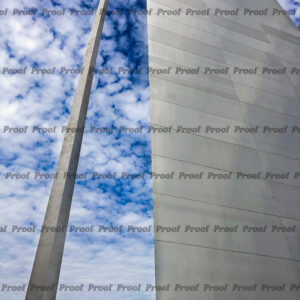 St. Louis Arch photographed from below against a blue sky with scattered clouds, used as Anatomy of Release chapter art